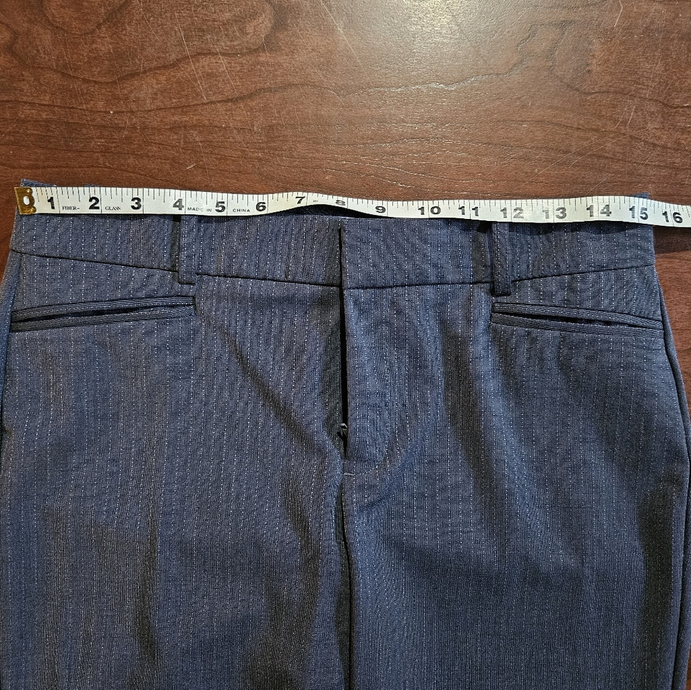 Calvin Klein Women's Blue Pinstripe Dress Slacks Size 4 - Picture 8 of 11